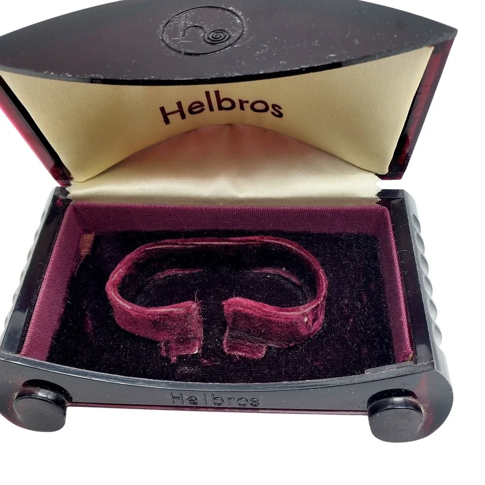 Helbros Box Burgundy Acrylic Presentation Case Watch Bracelet Display Clamshell